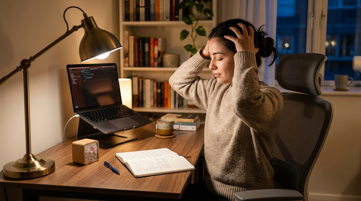 15-Minute Post-Study Reset Stretch: 5 Moves to Ease Head, Eye, and Shoulder Fatigue